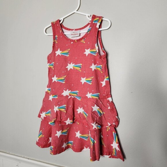 HANNA ANDERSSON Red Star Ruffle Skirt Dress - Picture 1 of 4